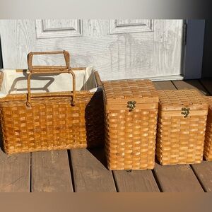 Woven Basket Set in Natural Brown